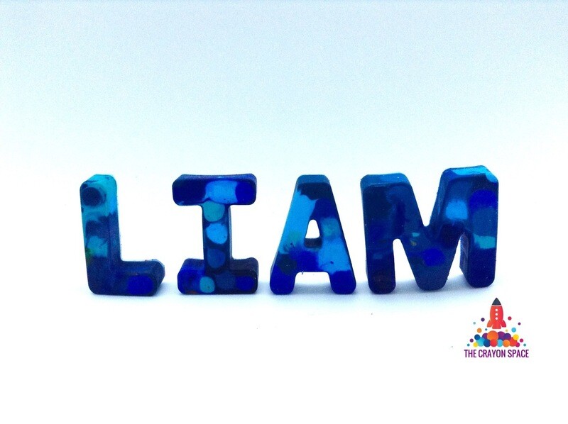 ☆BlueBlast☆ Crayon Name Letter Set in Rocket Ship Gift &quot;Blast Off Box&quot; | FREE STANDARD SHIPPING WITHIN US