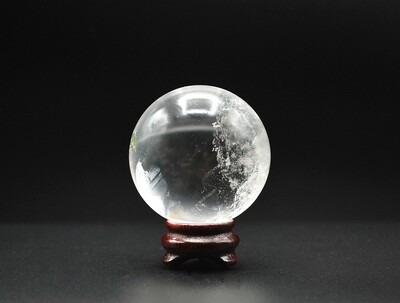 Clear Quartz Sphere with Green Chlorite