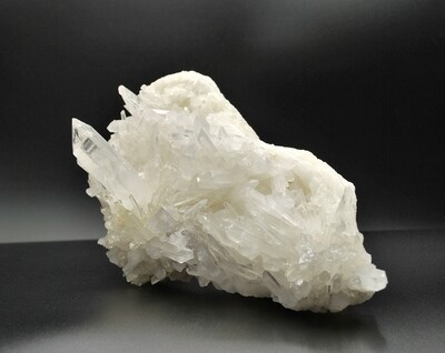 Natural Quartz Crystal Cluster with Calcite