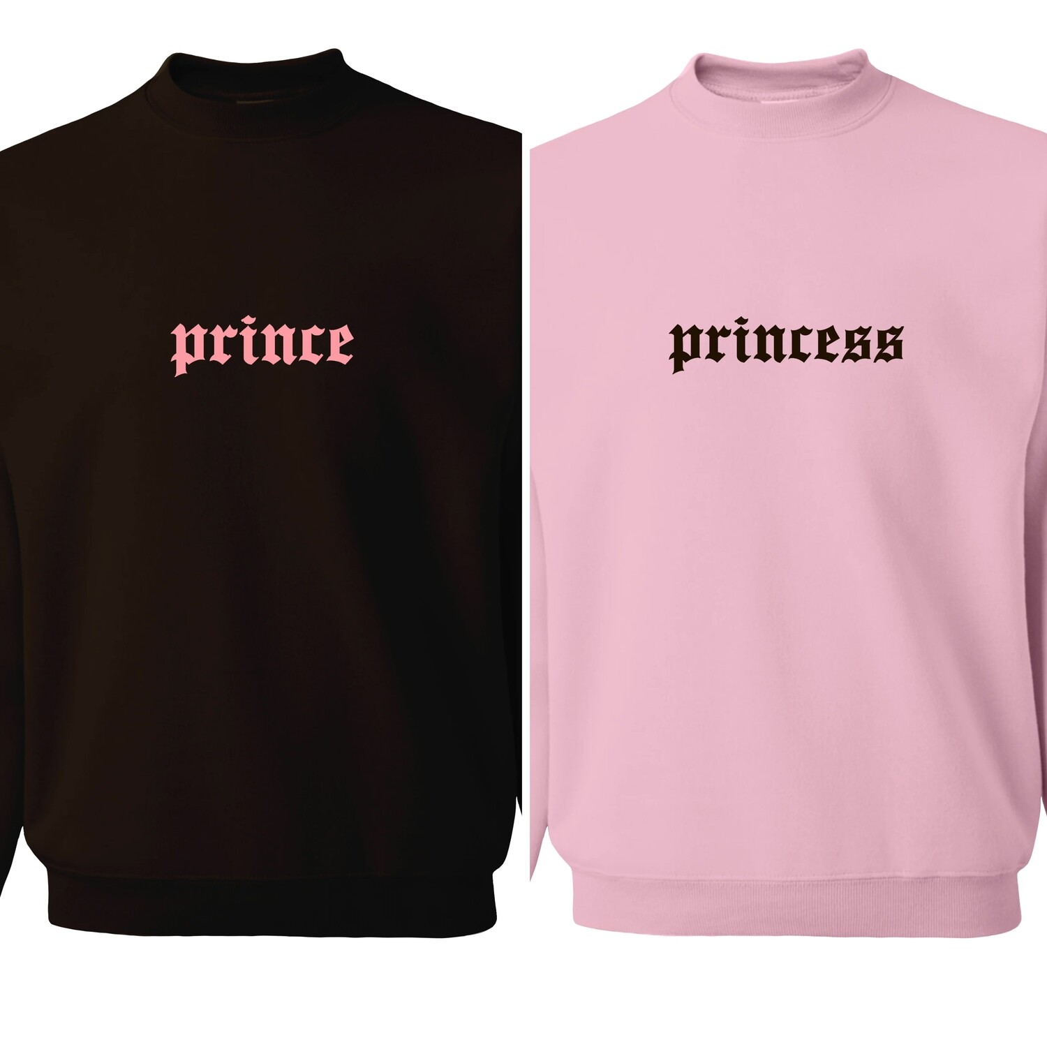 Sudaderas a juego de príncipe y princesa