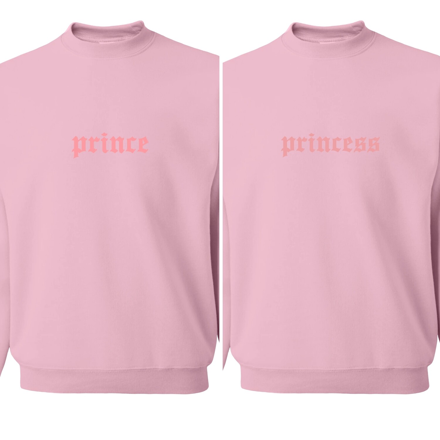 Sudaderas a juego de príncipe y princesa