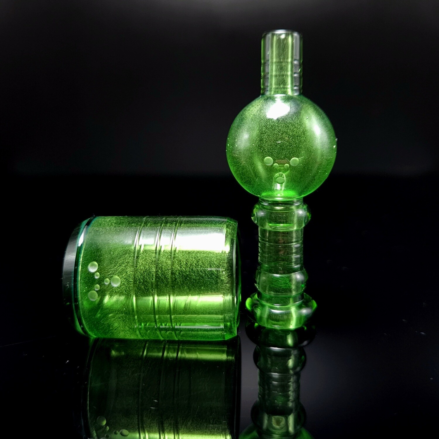 AI Glass Portland Green over White Satin Cap Set