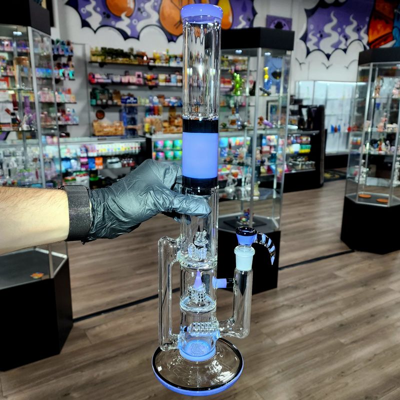 2k Dbl Inline Stacked Inverted Perc Cycler-Purple/Black