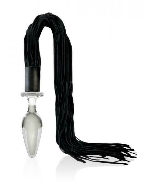 Icicles #49 Glass Butt Plug Attached Flogger Clear Icicles #49 Glass Butt Plug Attached Flogger Clear