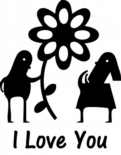 I Love You Flower Vinyl Decal