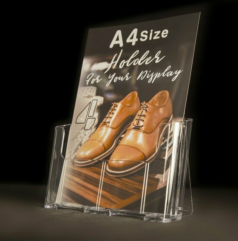 A4 Brochure Holder, Free Or Wall Mount