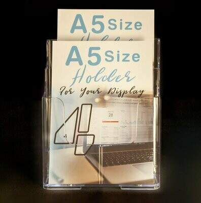 A5 Brochure Holder, 2 Pocket Free Standing or Wall Mounting.
