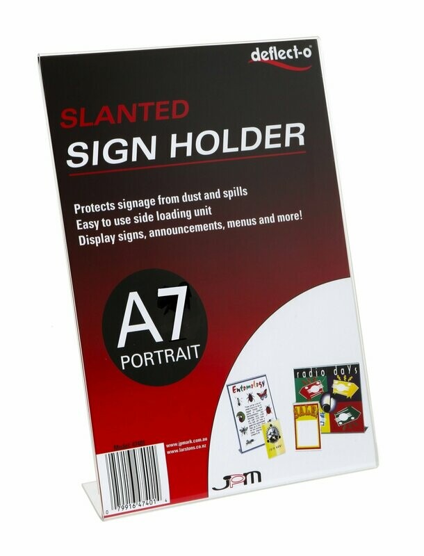 A7 Slanted Portrait Desktop Sign Holder