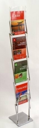A4 Four Tier Chrome Base & Frame Floor Stand