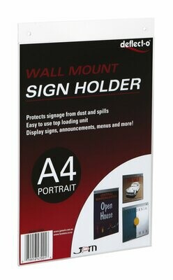 Wall Mount A4, Portrait Sign Holder