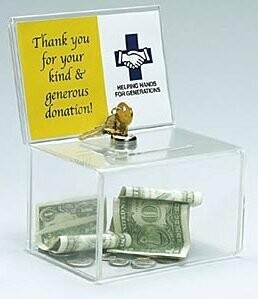 Coin Box with sign holder