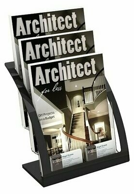A4 Multi Brochure Holder BLACK (or Silver) A4 Multi Brochure Holder BLACK (or Silver)