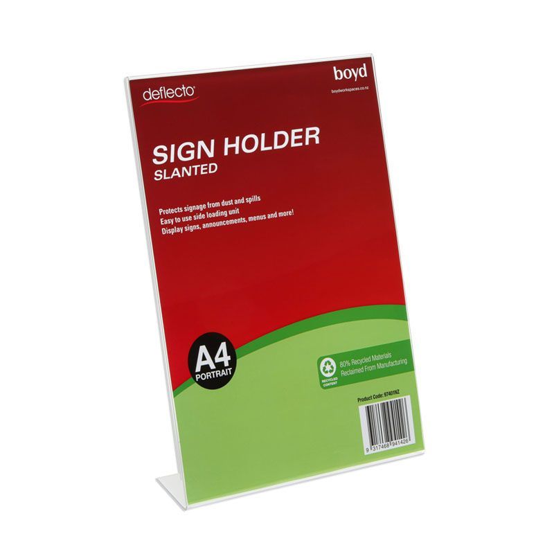Slanted Sign Holder A4 - RECYCLED