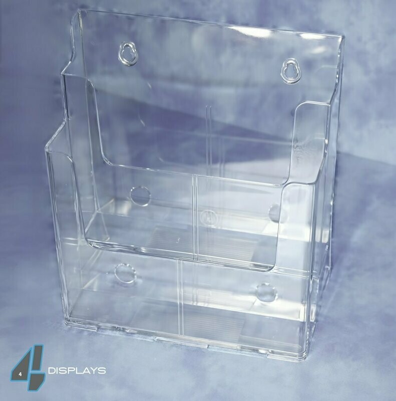 DL, 2-Tier Clear Brochure Holder, Free Stand or Wall Mount