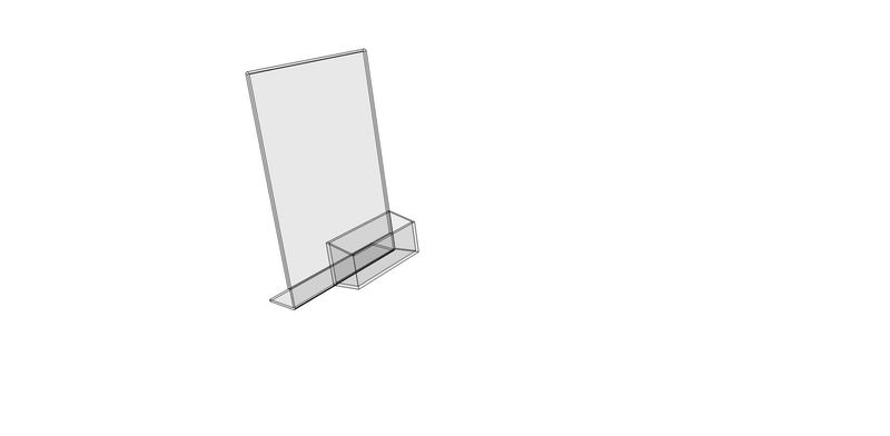 Slanted Sign Holder with Business Card holder