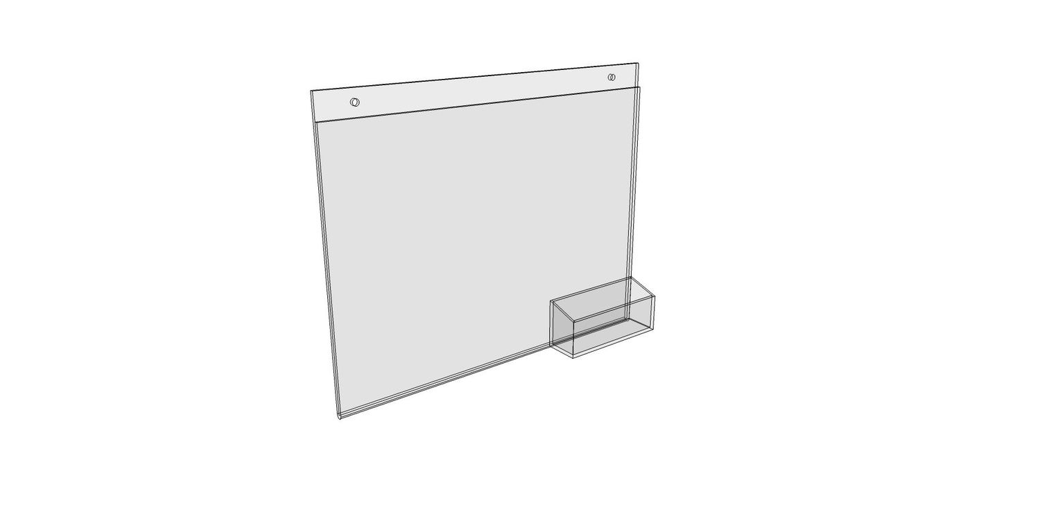 Sign Holder with Business Card Holder