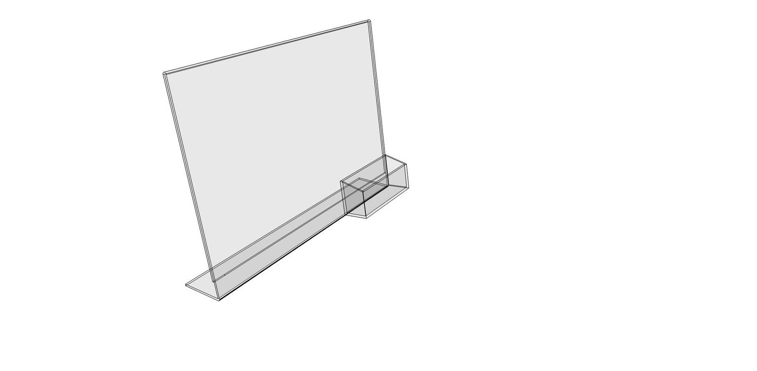 Slanted Sign Holder with Business Card Holder