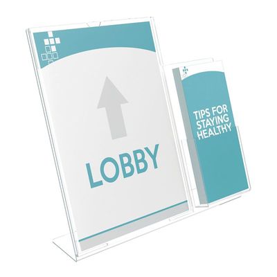 Slanted Sign Holder with DL Brochure Holder Slanted Sign Holder with DL Brochure Holder