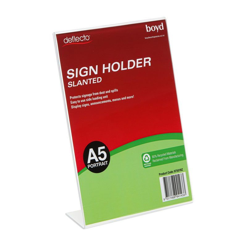 Slanted Sign Holder A4 - RECYCLED