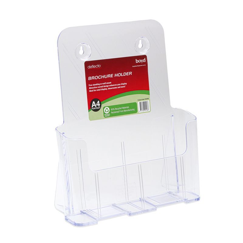 A4 Brochure Holder Recycled, Clear