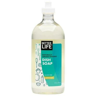 Better Life Dish Soap, Lemon Mint, 22oz/ 651ml