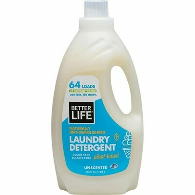 Better Life Laundry Detergent, Scent-Free, 64oz/ 1893ml