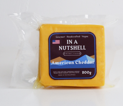 In A Nutshell Vegan AMERICAN CHEDDAR CHEESE SLICES 200g (10 pcs)