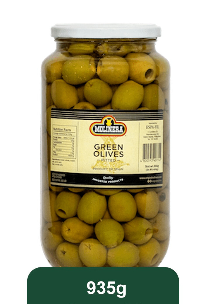 Molinera GREEN OLIVES PITTED 935g
