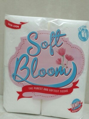 Soft Bloom Bathroom Tissue 2 Ply 150 Pulls x 4 Rolls