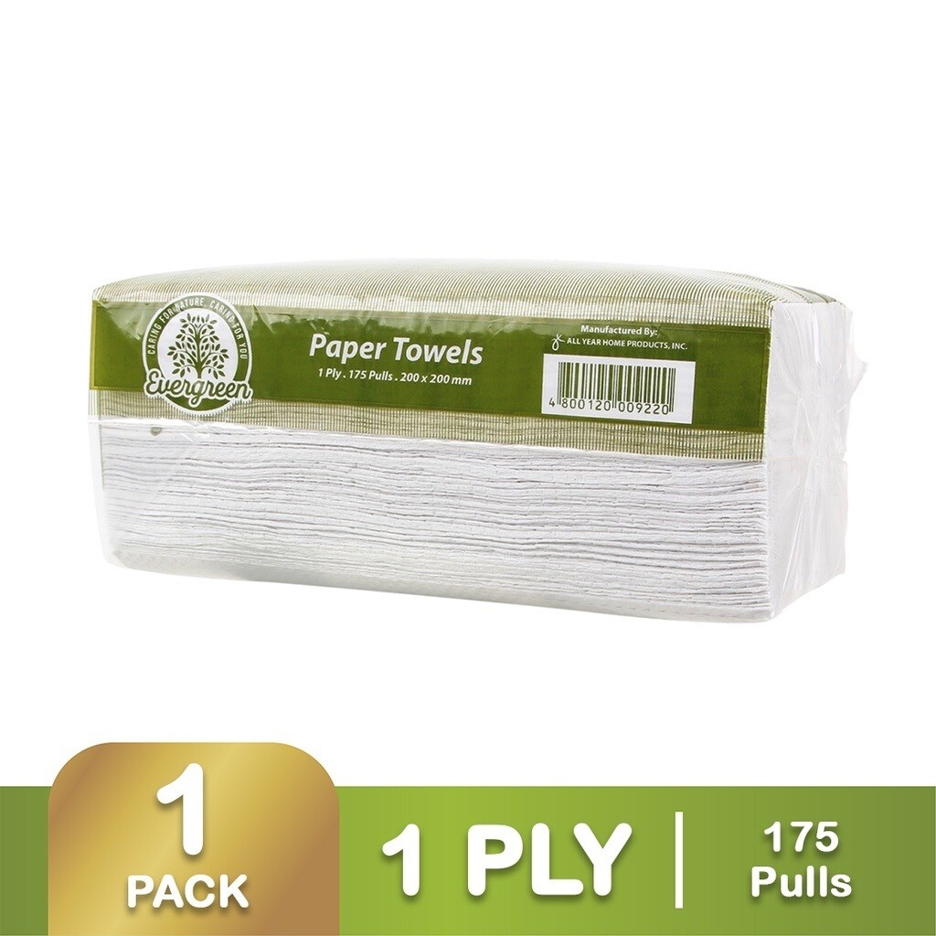 Evergreen Paper Towel 1 Ply 175 Pulls x 1 Pack