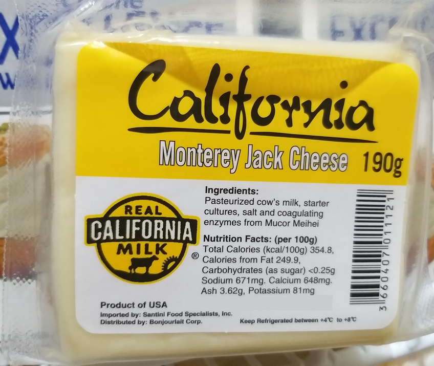 California Monterey Jack Cheese Portion 190g