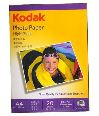Kodak PHOTO PAPER HIGH GLOSS A4 - 20 SHEETS