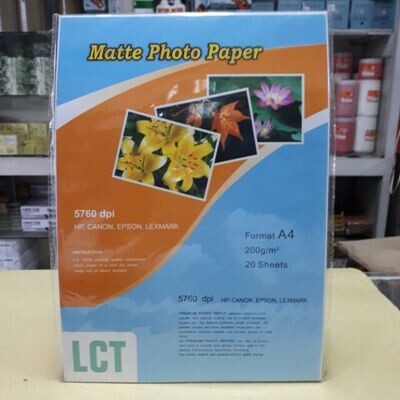 Lct MATTE PHOTO PAPER A4 - 20 SHEETS