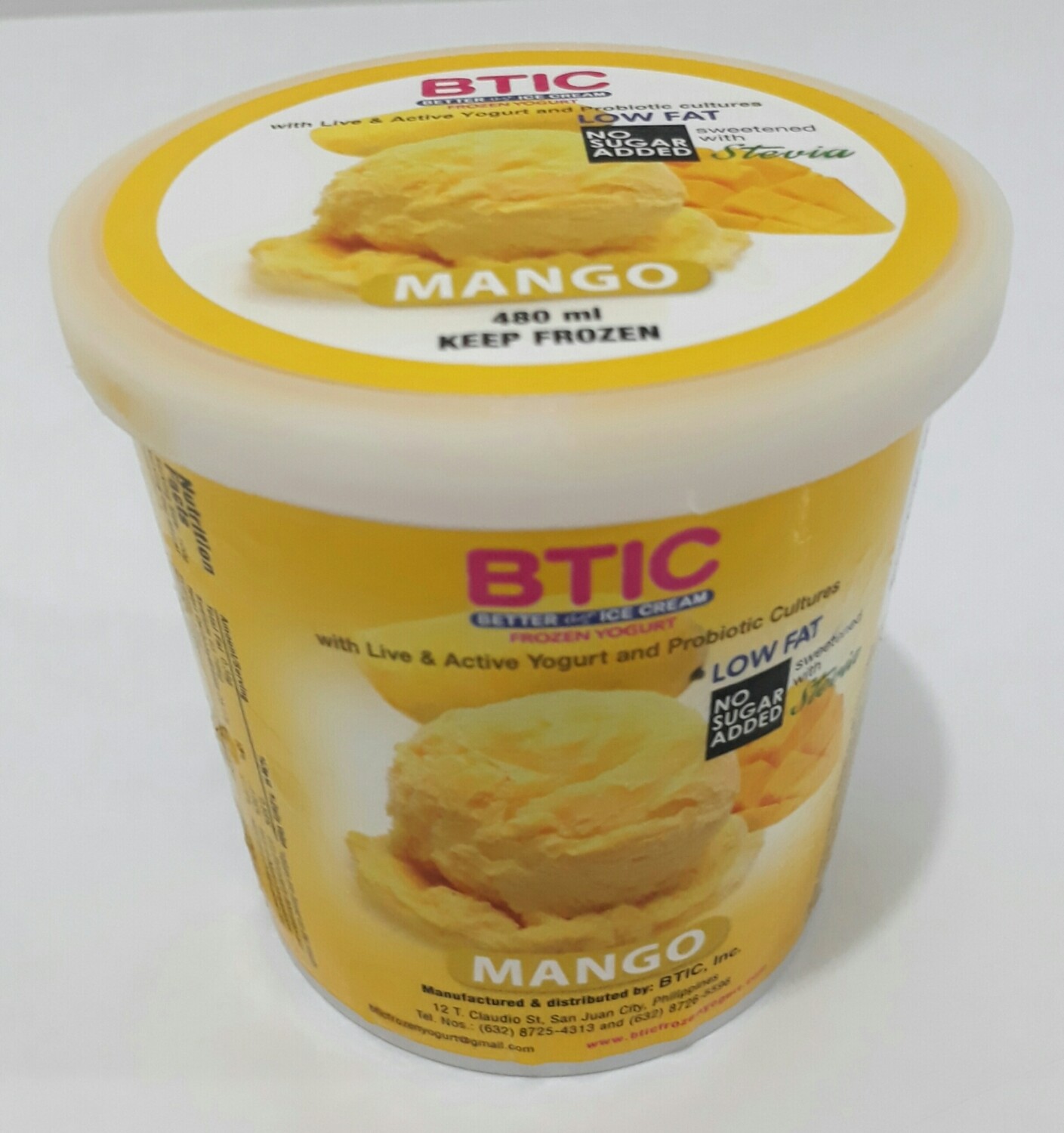 NO SUGAR MANGO Yogurt Ice Cream 480ml