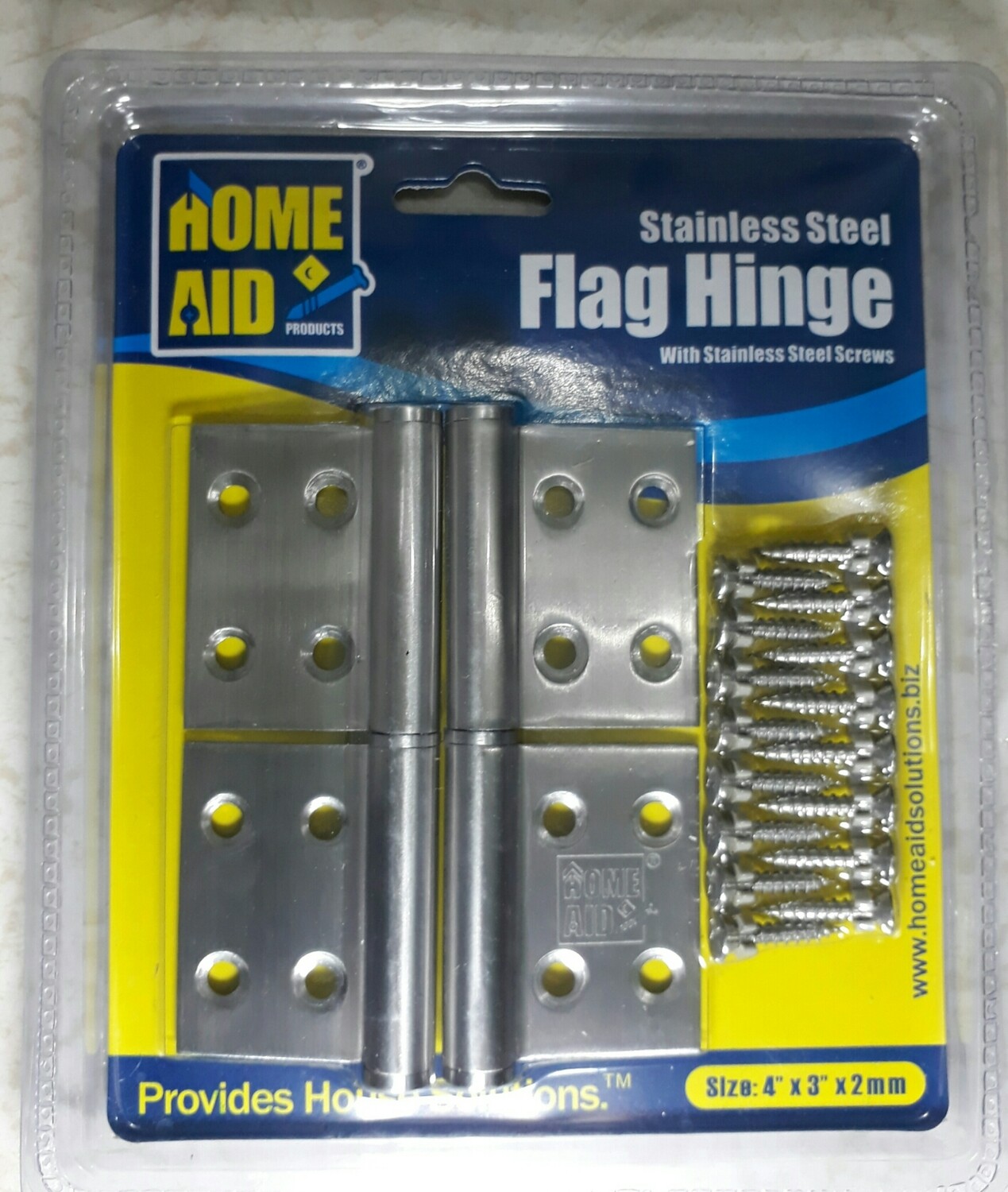 Homeaid Stainless Steel FLAG HINGE 4"x3"x2mm