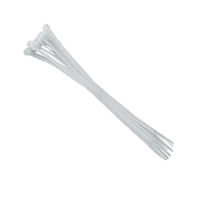 Homeaid WHITE NYLON CABLE TIES 2.5mm x 200mm x 100 pieces​