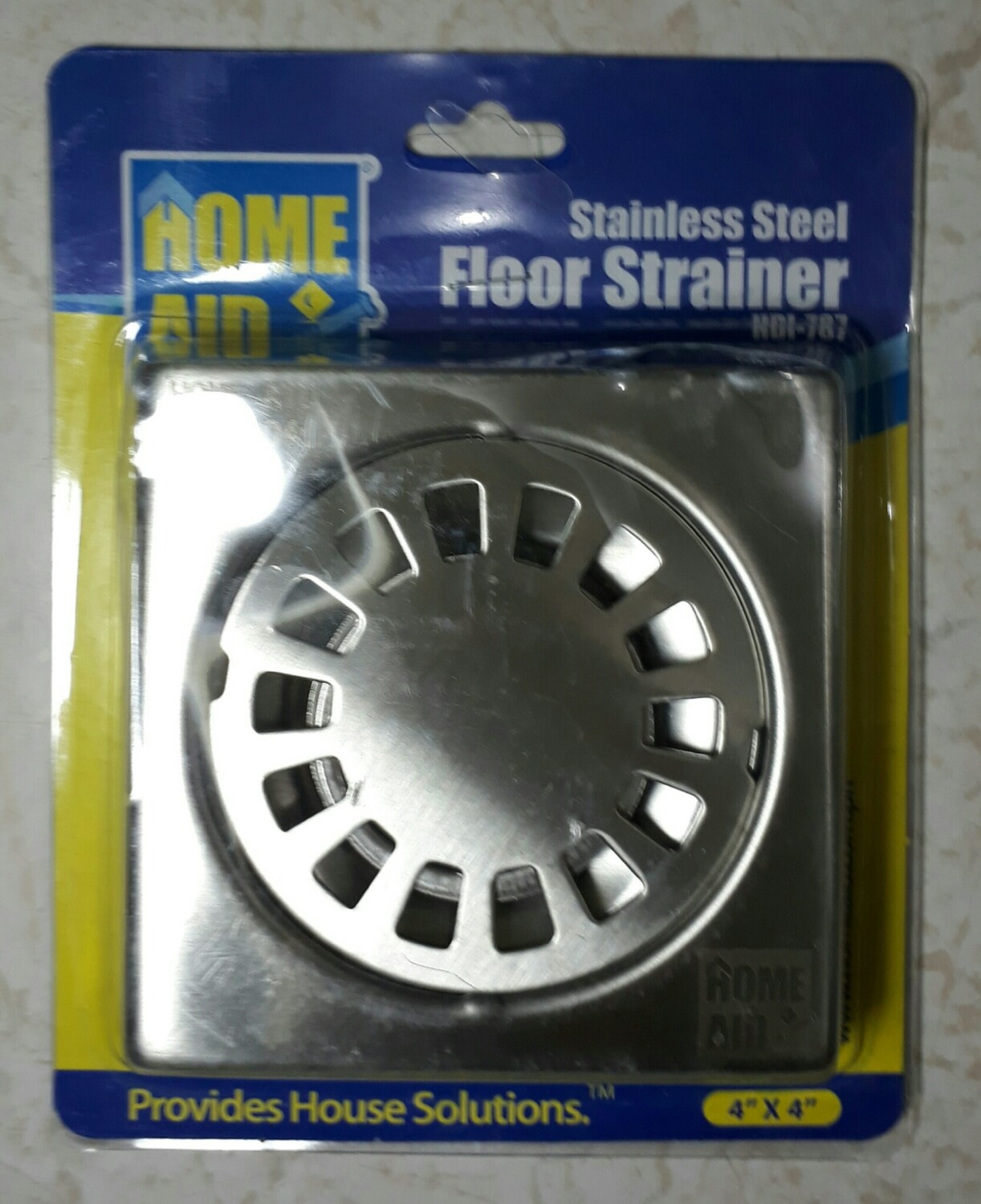 Homeaid Stainless Steel Anti Odor/Pest FLOOR STRAINER 4" x 4" HDI-787