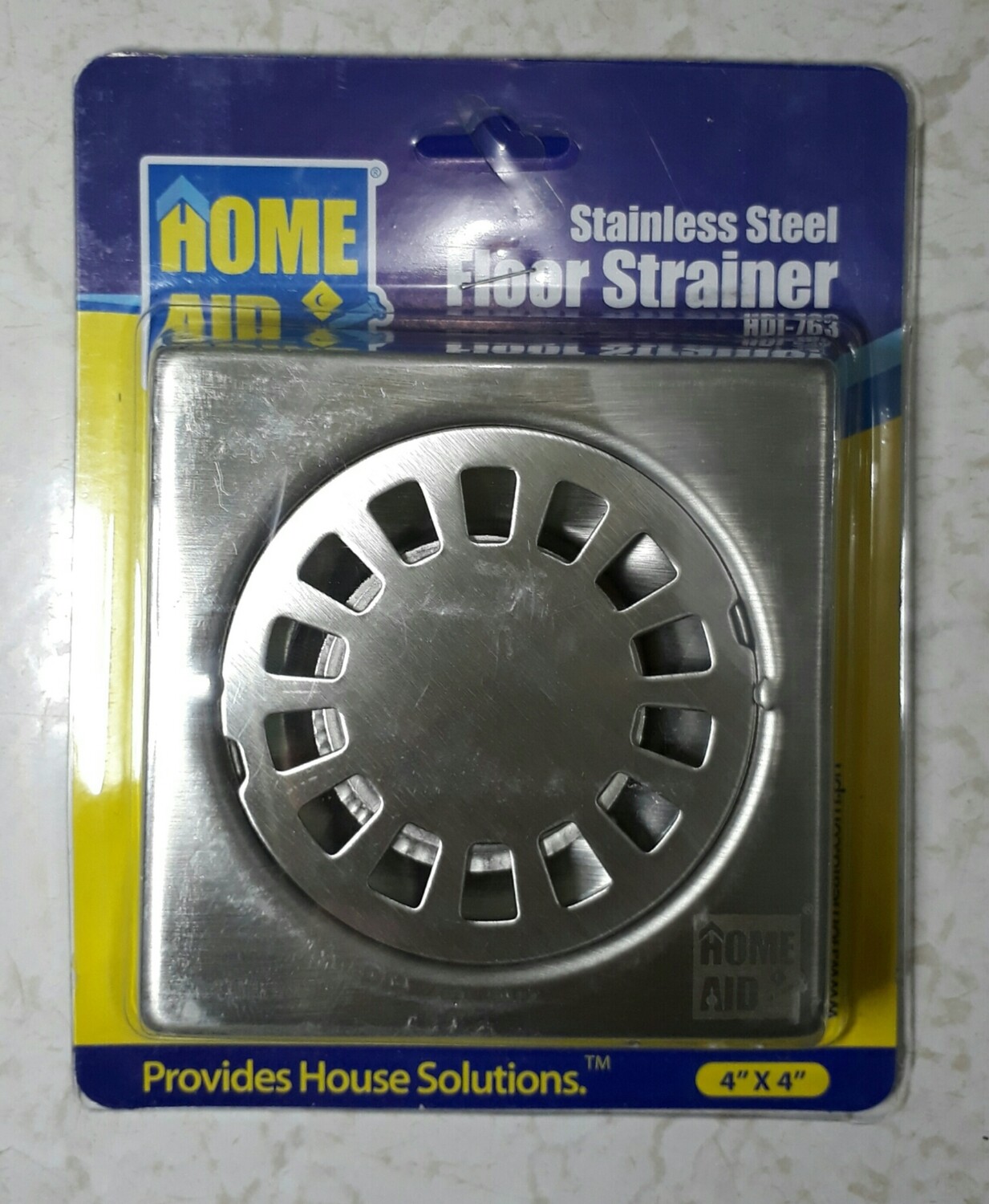 Homeaid Stainless Steel Anti Odor/Pest FLOOR STRAINER 4" x 4" HDI-763