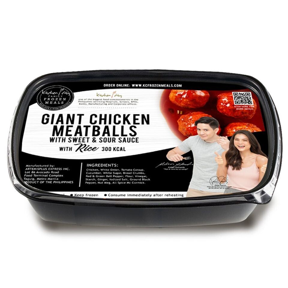 Giant Chicken Meatballs with Sweet & Sour Sauce Rice Meal FROZEN MEALS - 1 PERSON