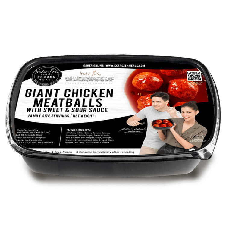 Giant Chicken Meatballs with Sweet and Sour Sauce Viand 300g FROZEN MEALS - 2 PERSONS