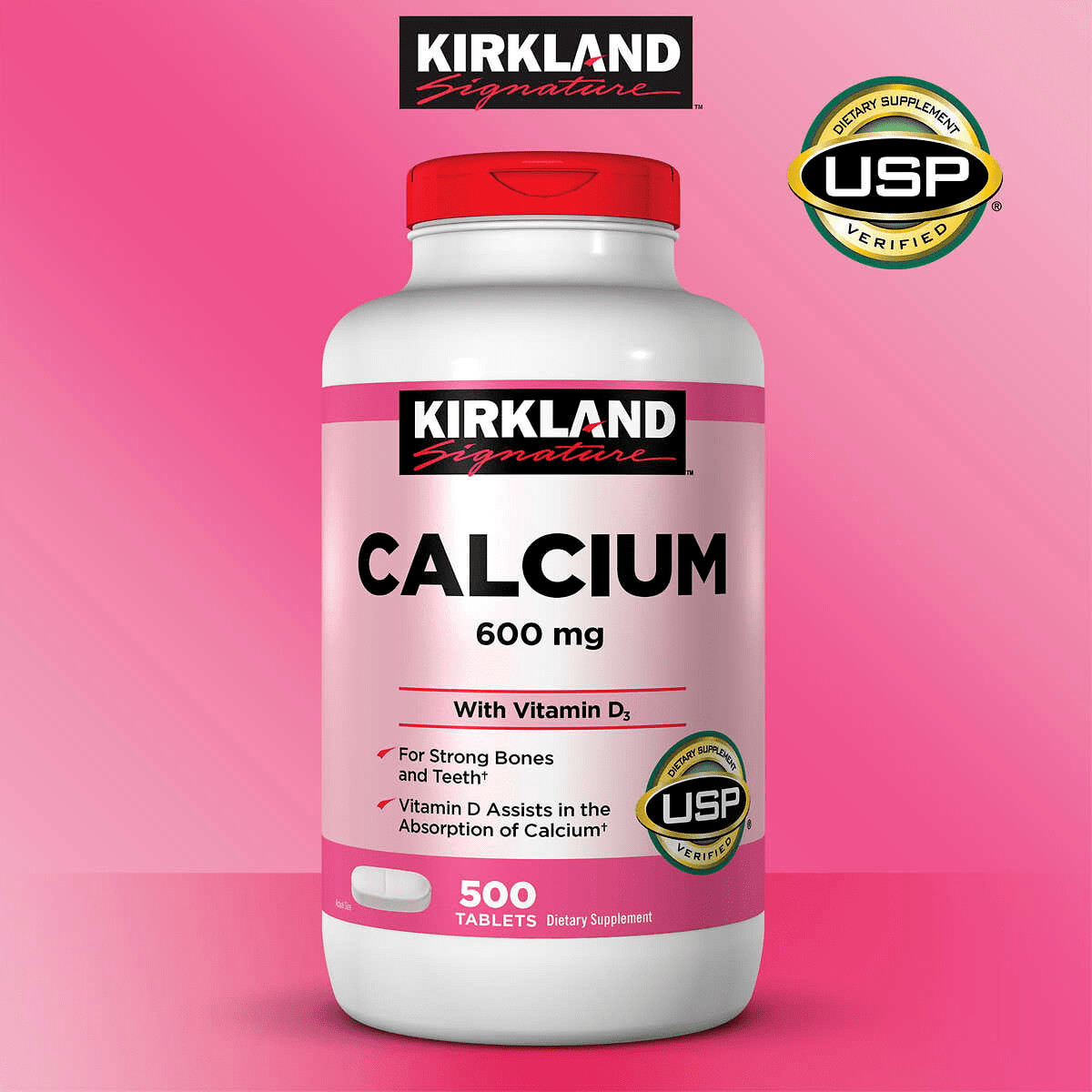 1 Tablet Kirkland Signature Calcium 600mg + Vitamin D3 - SOLD PER PIECE
