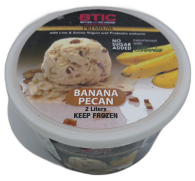 Premium BANANA PECAN Yogurt Ice Cream 2 Liter