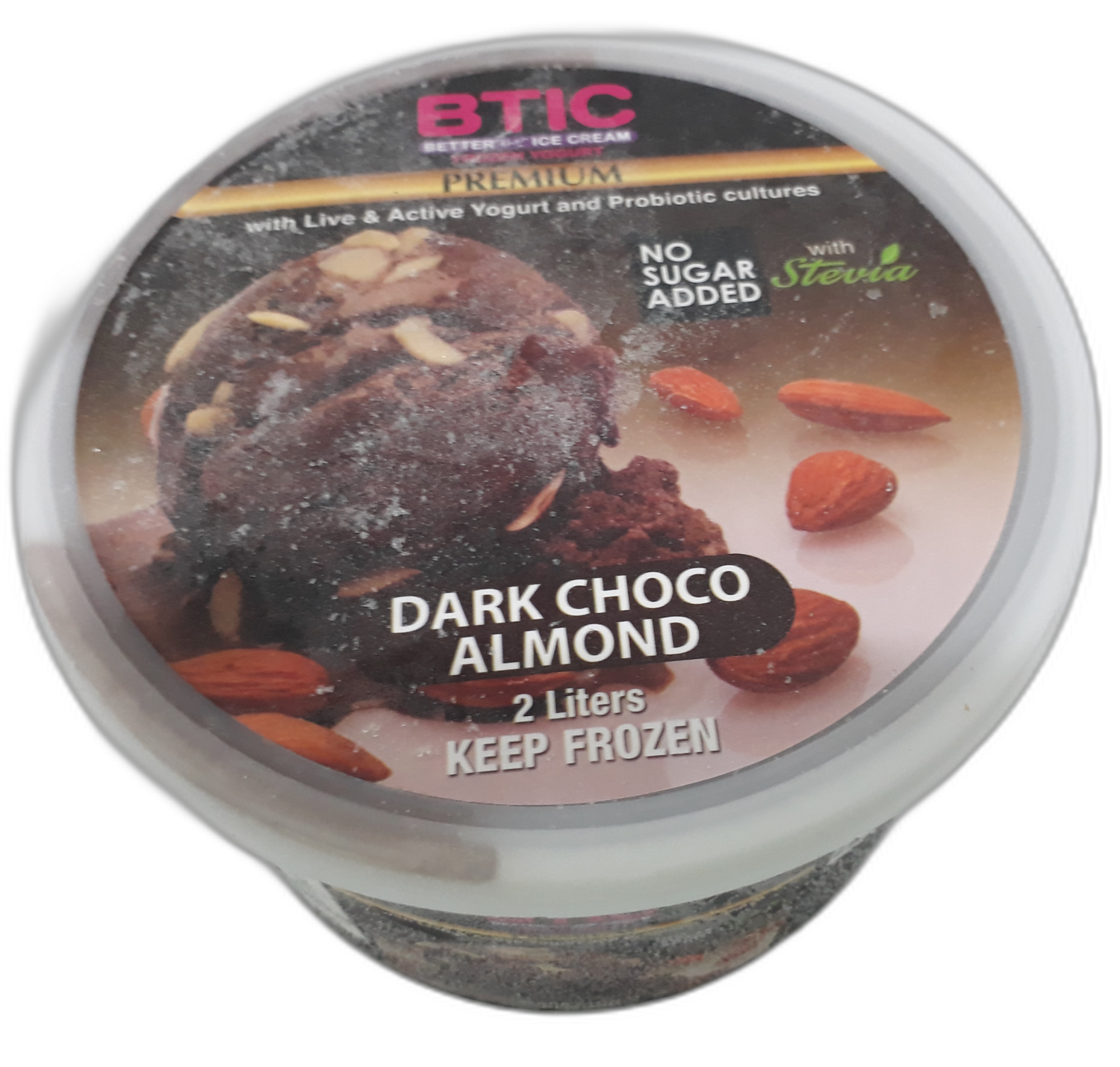 Premium DARK CHOCO ALMOND Yogurt Ice Cream 2 Liter