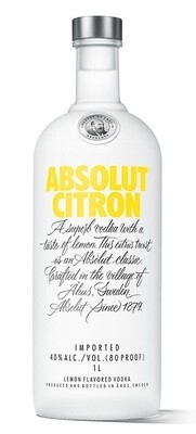 ABSOLUT CITRON 40% 1 LITER - Original Swedish Vodka