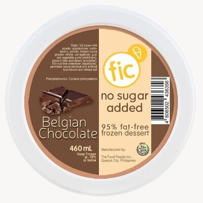 fic BELGIAN CHOCOLATE Ice Cream (No Sugar Added) 460ml