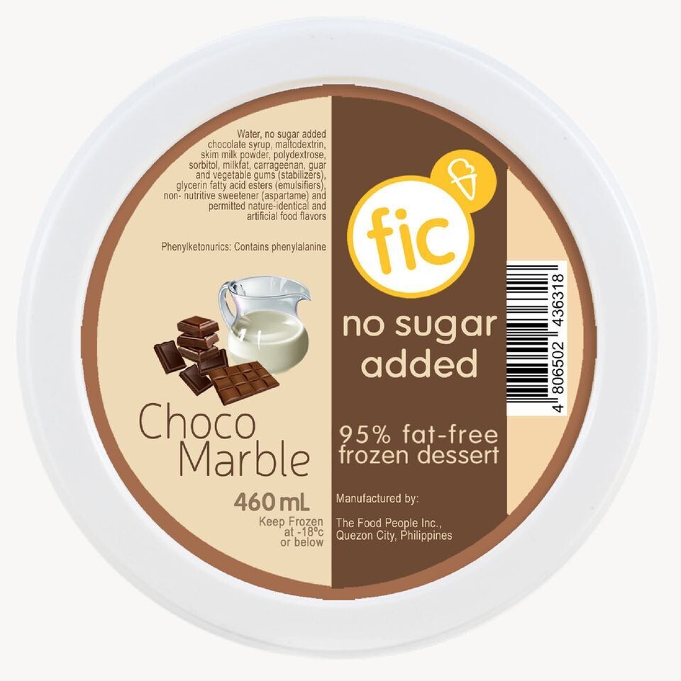 fic CHOCO MARBLE (No Sugar Added) Ice Cream 460ml