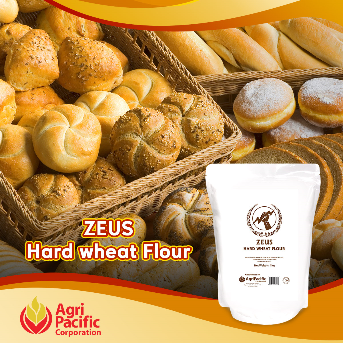 Zeus HARD WHEAT FLOUR 1kg (1st Class Flour)