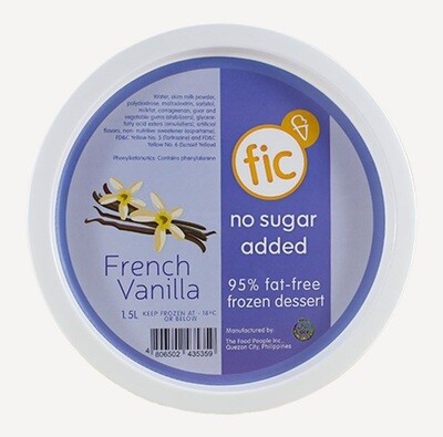 fic FRENCH VANILLA (No Sugar Added) Ice Cream 1.5 Liter