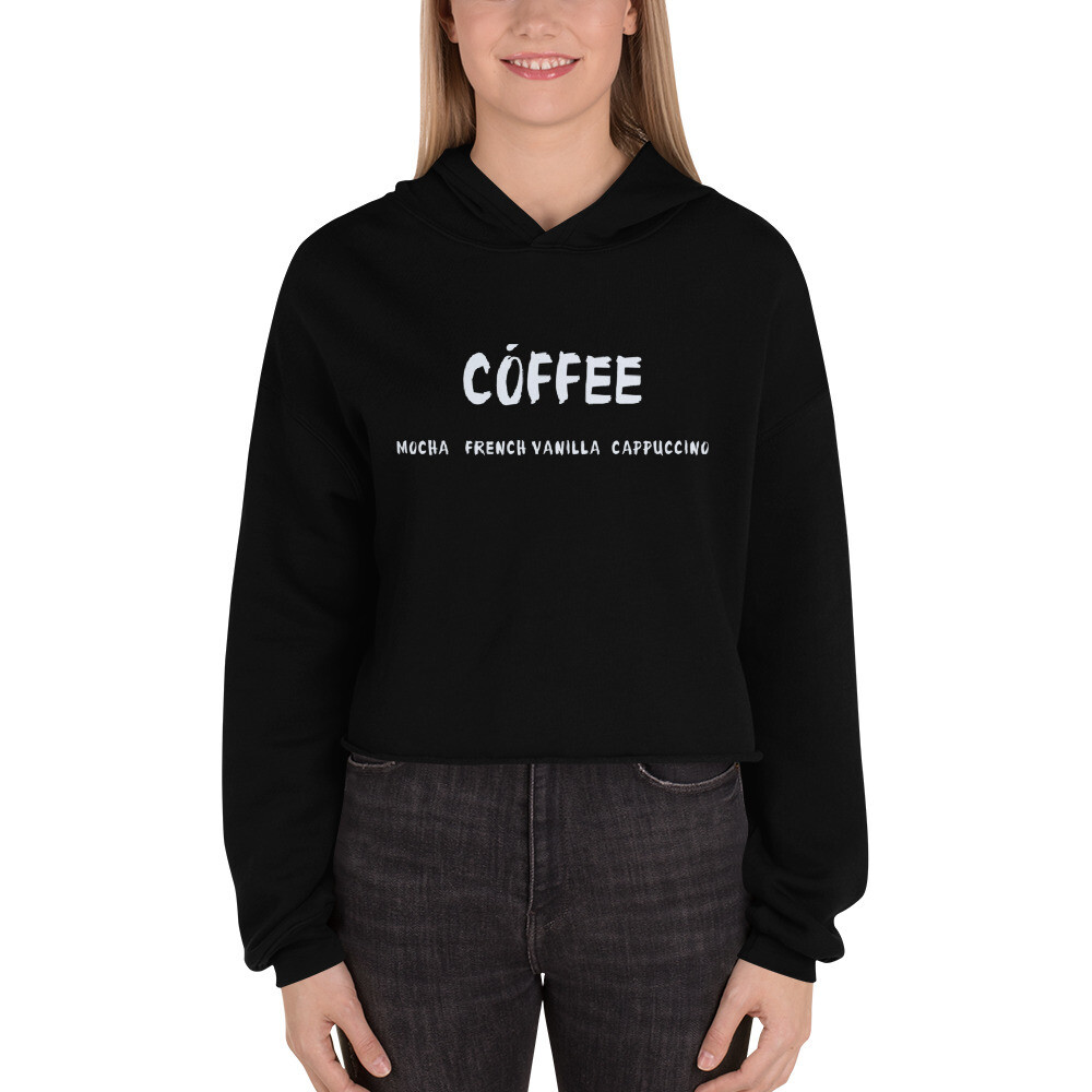Coffee Palette 2 Cropped Hoodie, Size: S, Color: Black