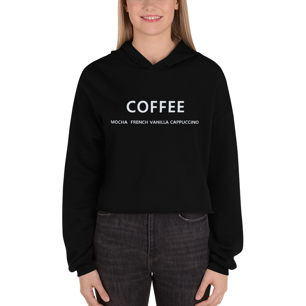  Coffee Palette Cropped Hoodie, Color: Black, Size: S